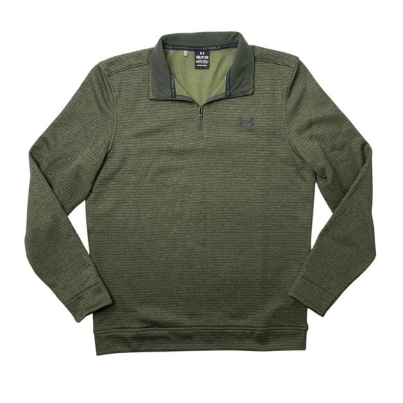Under Armour Sweatshirt Mens S Small Avocado Storm Fleece 1/4 Zip Pullover Golf - Picture 1 of 12